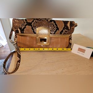 Kara Ross genuine python clutch